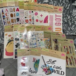 Girls Crafts: 23 packs of stickers/gems/transfers/iron-ons, etc